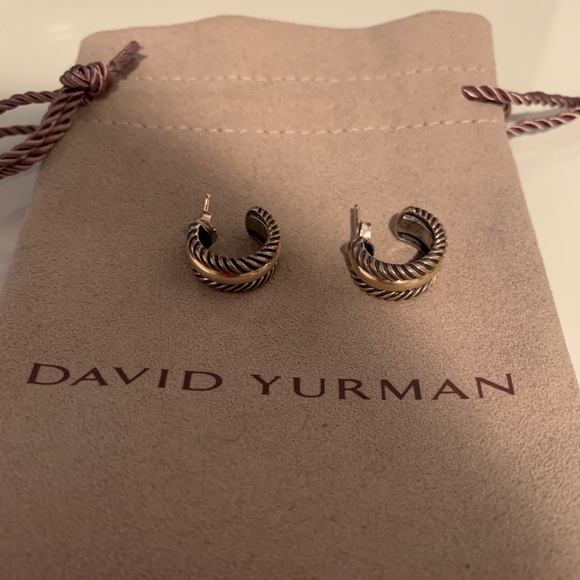 David Yurman Jewelry - David Yurman Hoop Earring w Gold